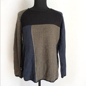 Nic+Zoe Side Zip Colorblock Sweater Petite Small